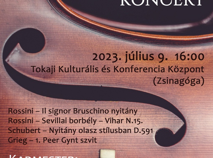 Tokaji Nyári koncert - Szent István Gimnázium Jubileumi Szimfonikus Zenerka