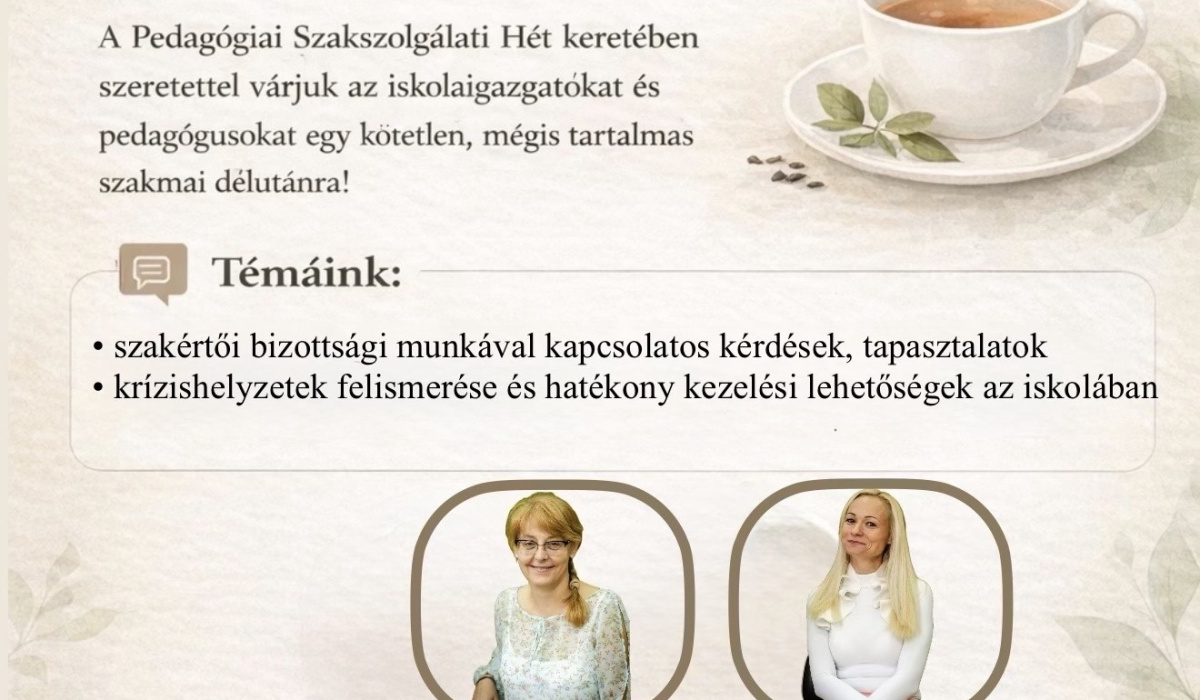 "Szakmai beszélgetés egy csésze tea mellett"