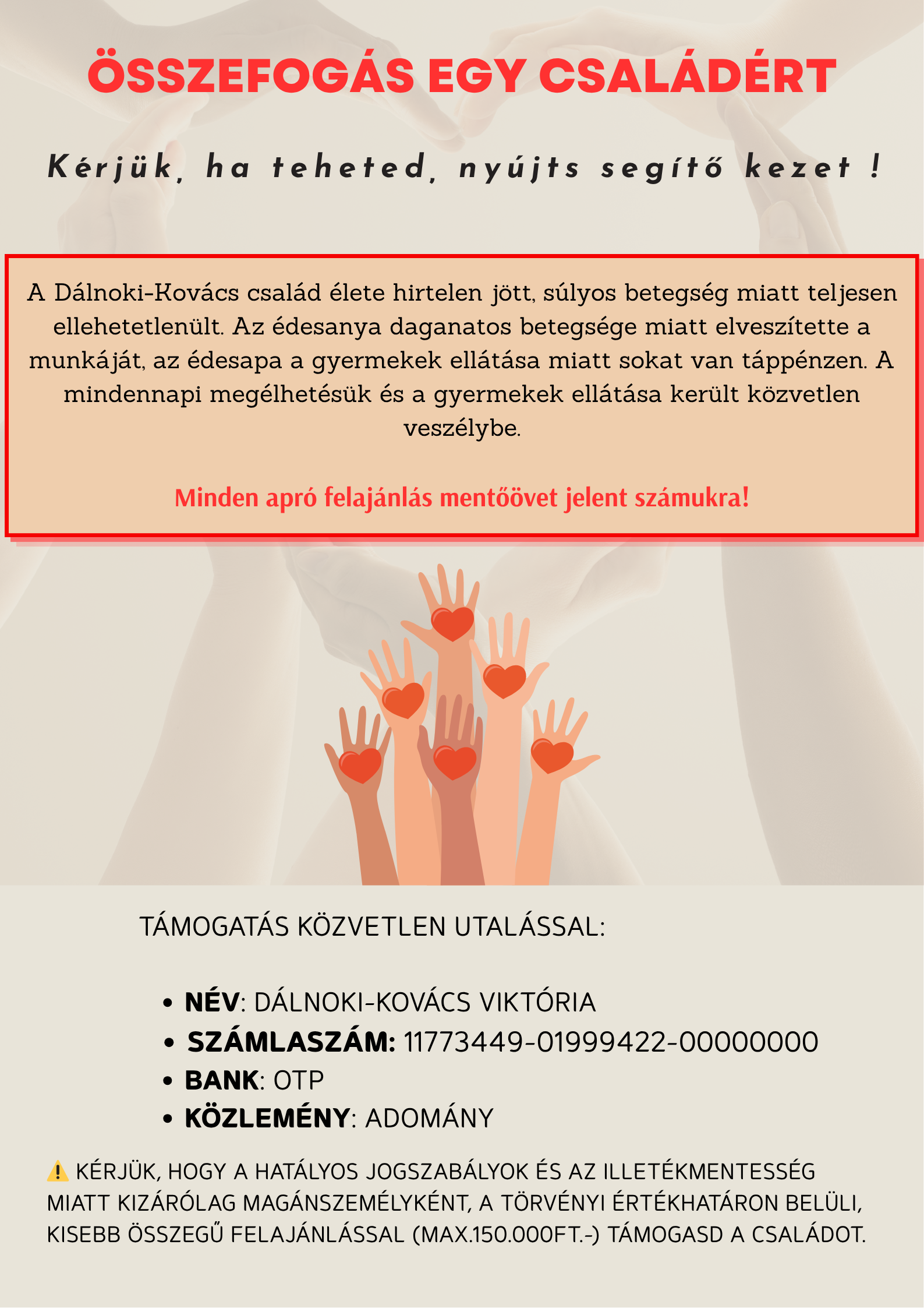 összefogás egy családért