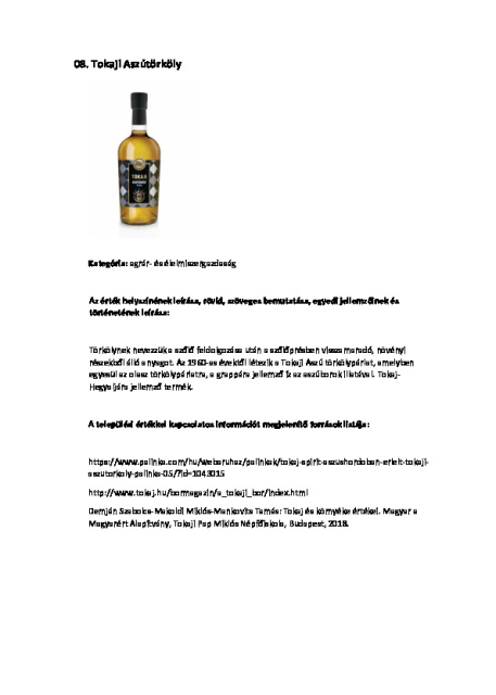 8. Tokaji Aszútörköly