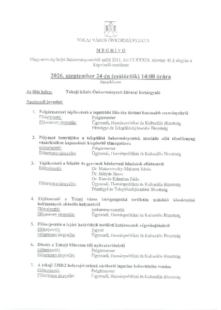 MEGHÍVÓ 2026.09.24. KT